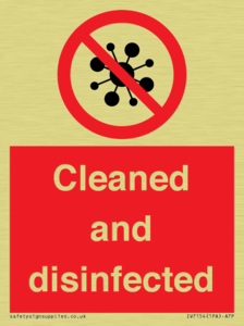 Cleaned and disinfected